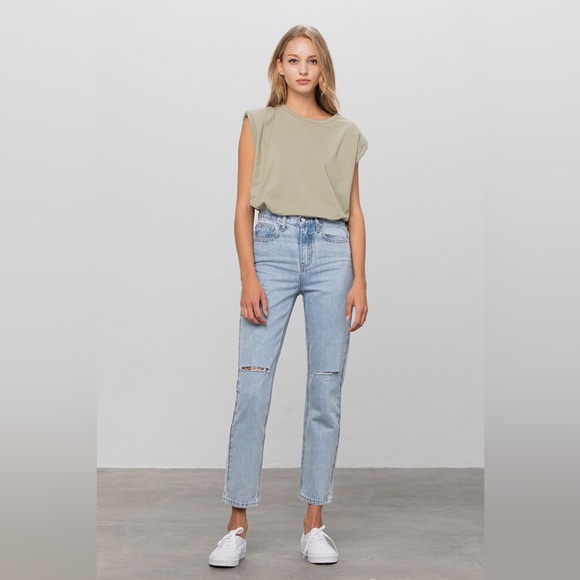 Insane Gene High Waist Ripped Tapered Jeans - Picture 3 of 11